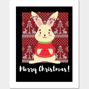 Bunnies Christmas Tree Shirt, Rabbit Christmas Tree Tee, Rabbit Mom Shirt, Bunny Rabbit Tree Shirt, Rabbit Lover Gift, Chrismas Tree Posters and Art